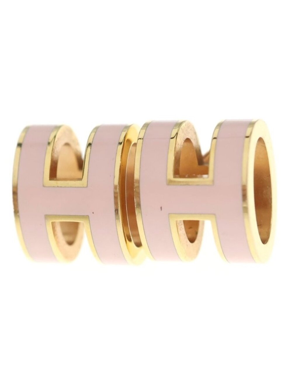 Hermes Pop H Earrings Gold Pink